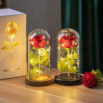 Galaxy Rose with Fairy Lights in Dome – Perfect Gift